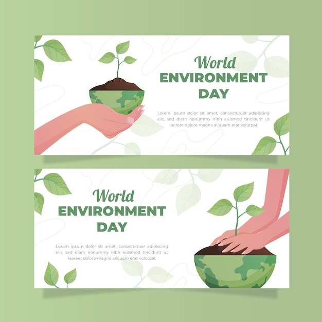 Free Vector gradient world environment day banner template