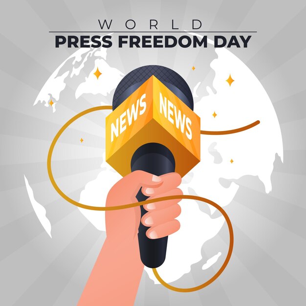 Gradient world press freedom day illustration