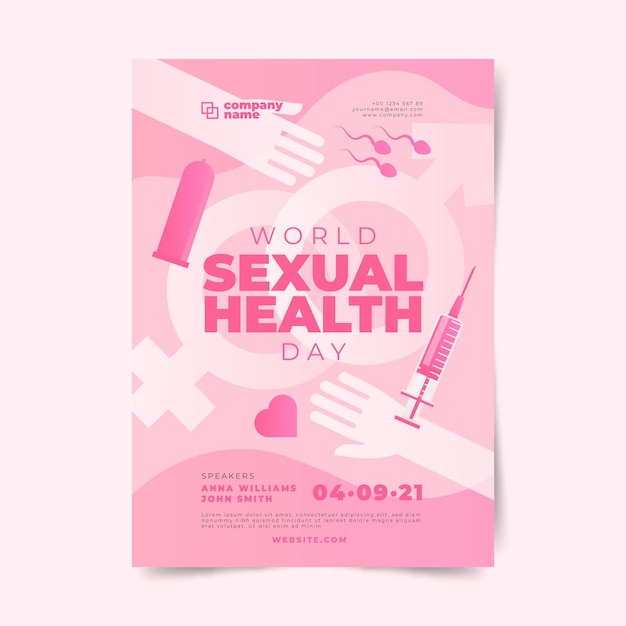 Gradient world sexual health day vertical flyer template