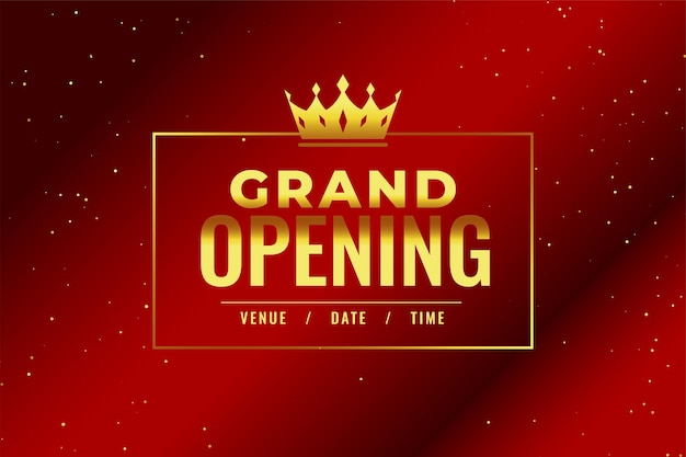 Free Vector grand opening ceremony background with golden crown design