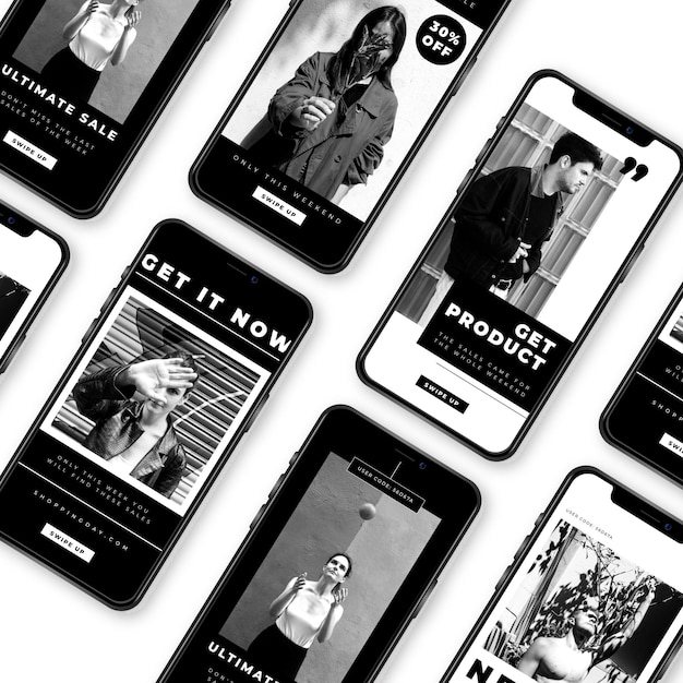 Free vector graphic black and white instagram stories