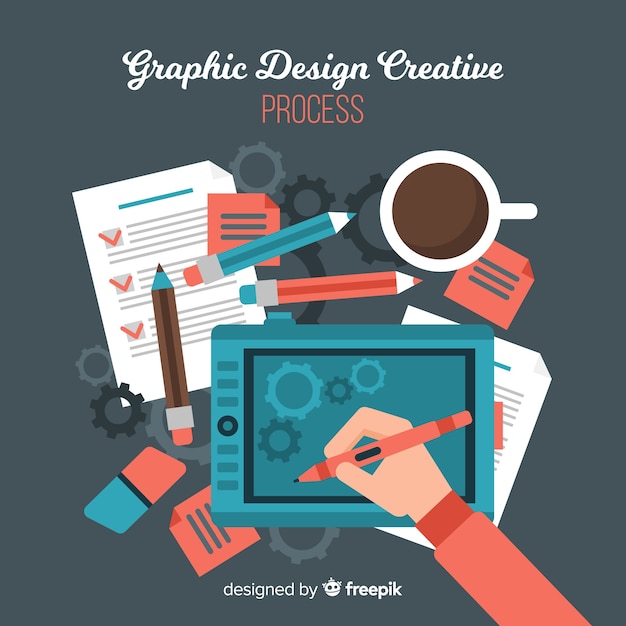 Free Vector graphic design creative process