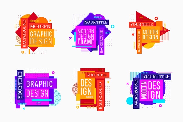 Free Vector graphic design labels in geometric style