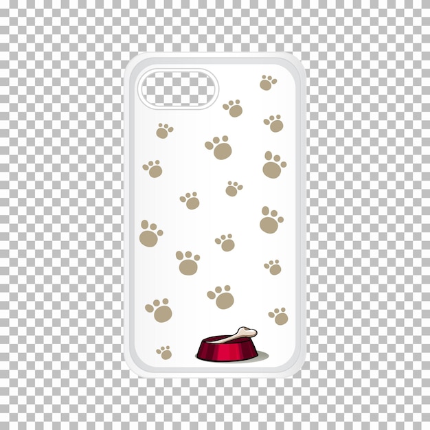 Free Vector graphic design on mobile phone case with dog footprints