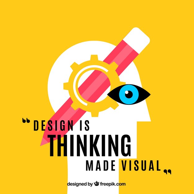 Graphic design quote in flat style