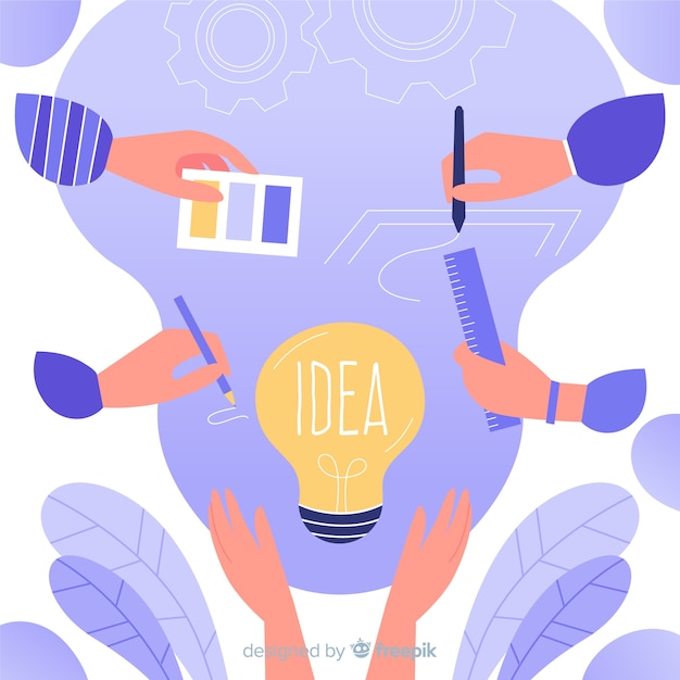 Free vector graphic design teamwork concept hands