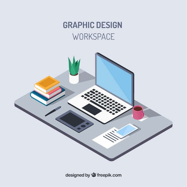 Free vector graphic design workspace background