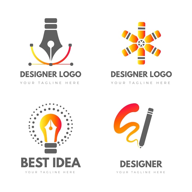 Free Vector graphic designer logo templates pack