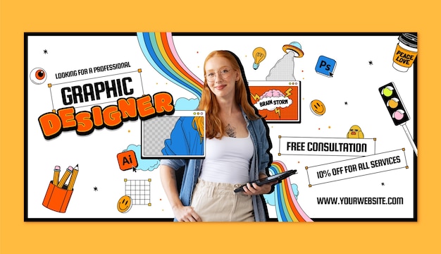 Free Vector graphic designer   sale banner template