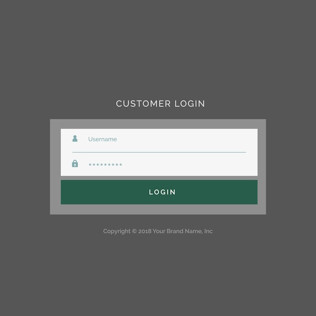 Free Vector gray login form