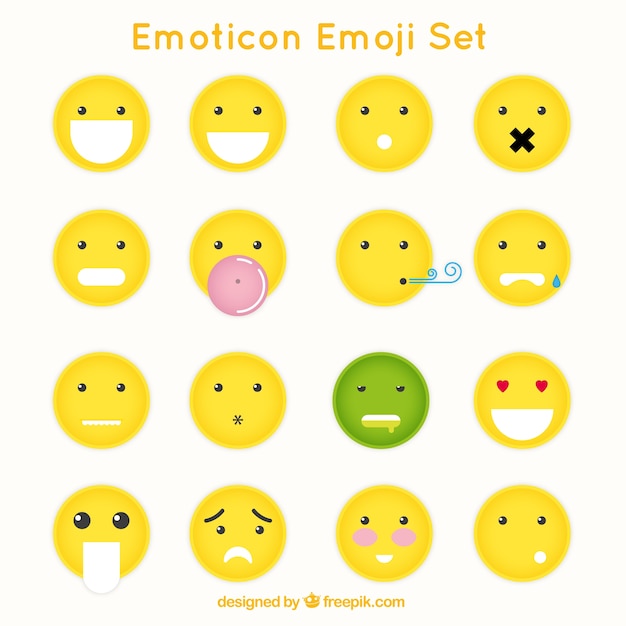 Free Vector great emoticons with different gestures