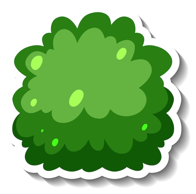 Free vector a green bush in cartoon style