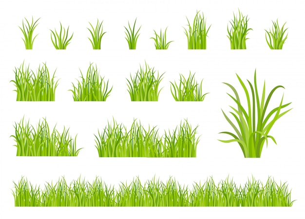Free vector green grass pattern set