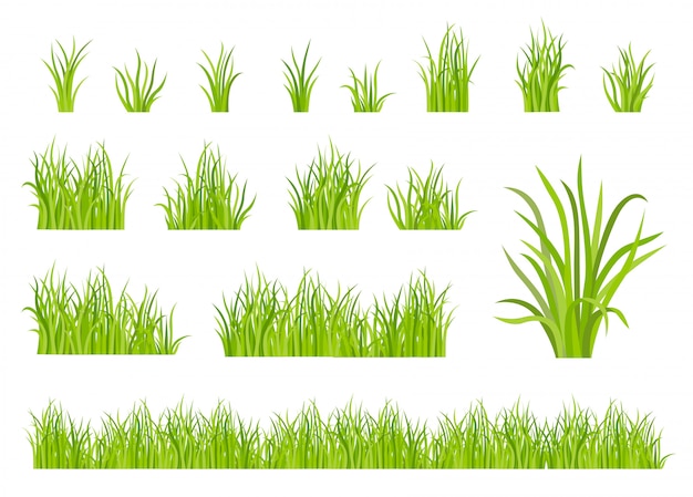 Free Vector green grass pattern set