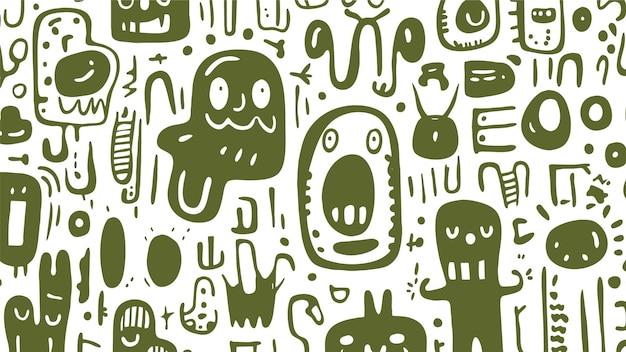 Free Vector green halloween pattern design