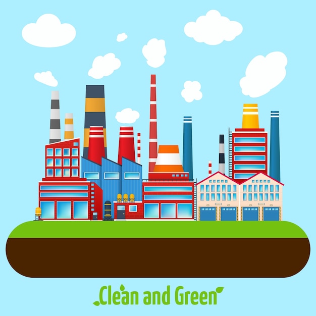 Free Vector green industry poster