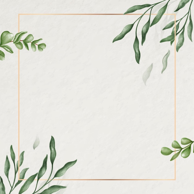 Free vector green leaves frame