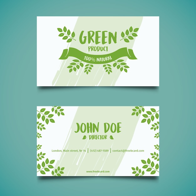 Free Vector green natural business card
