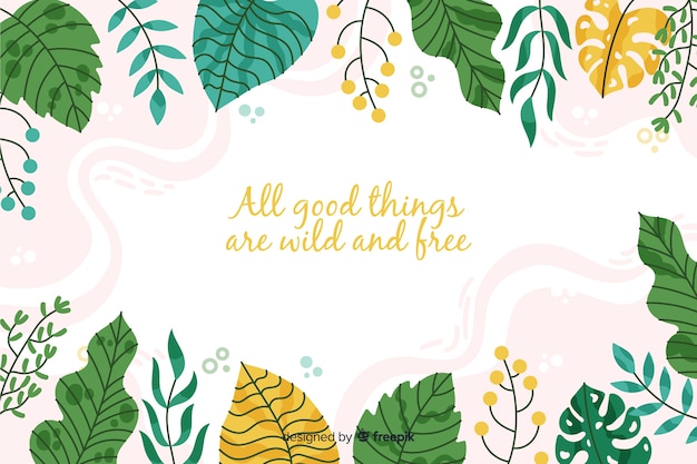 Free Vector green nature background with quote