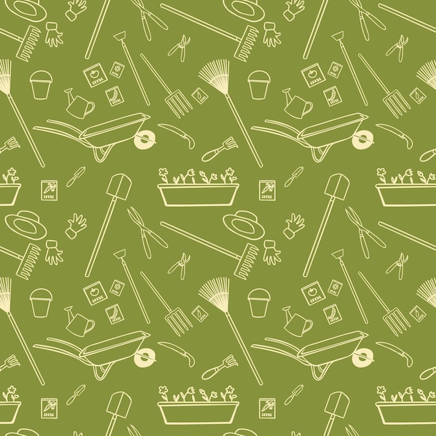 Free Vector green pattern with farm elements