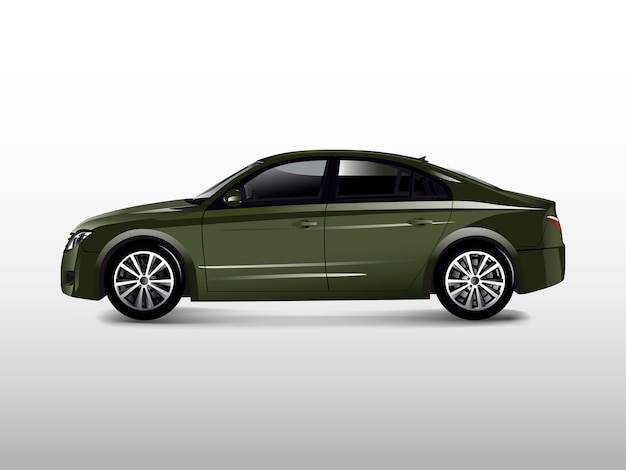 Free Vector green sedan car isolated on white vector