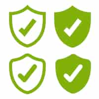 Free vector green tick shield varients