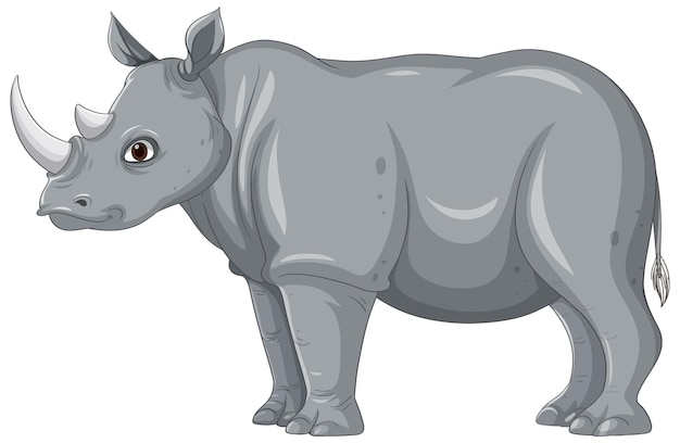 Free Vector grey rhinoceros isolated on white background