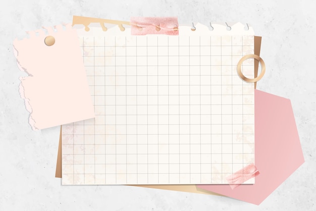 Free Vector grid paper note template