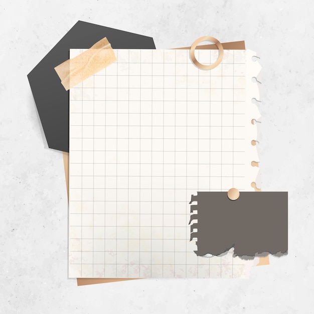 Free Vector grid paper note template