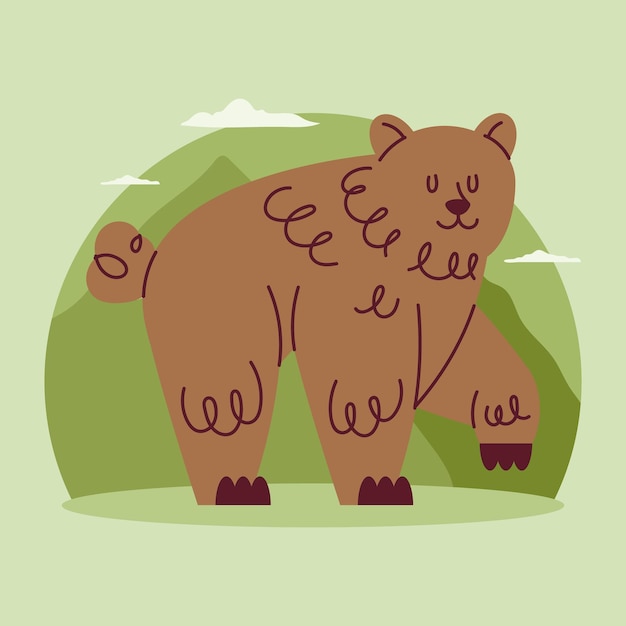 Free Vector grizzly bear wild animal