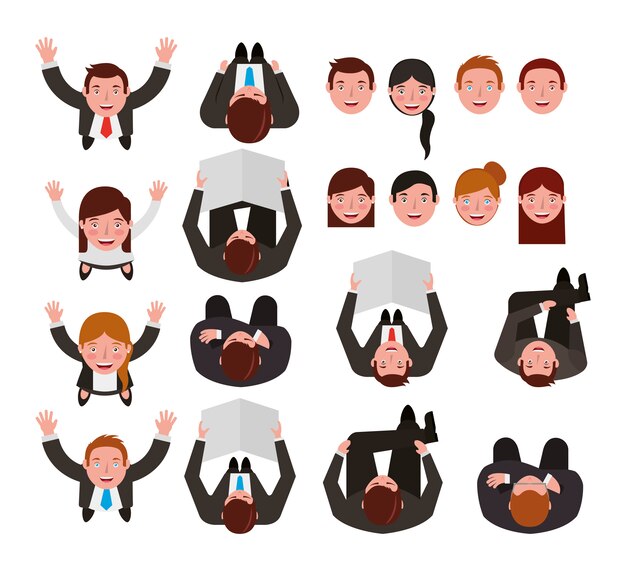 Group of business people bundle characters