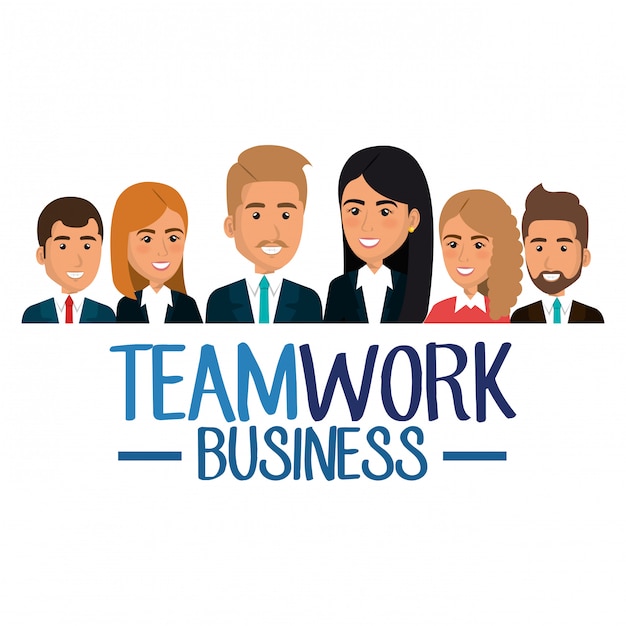 Free Vector group of businesspeople teamwork illustration