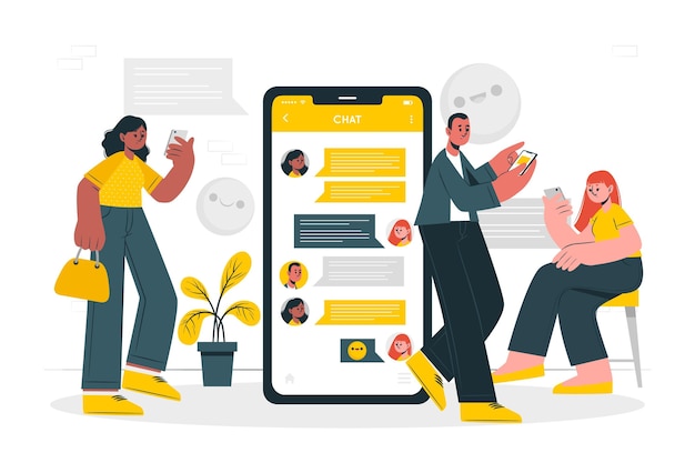 Free Vector group chat concept illustration