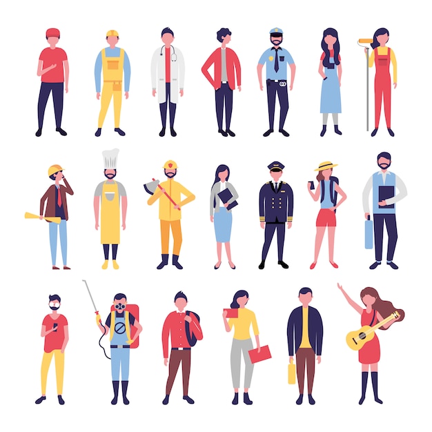 Free vector group of community people bundle characters