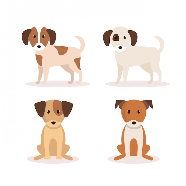 Free Vector group of dogs icons