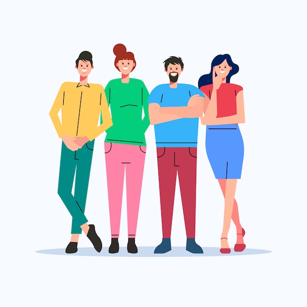 Free Vector group of people being friends