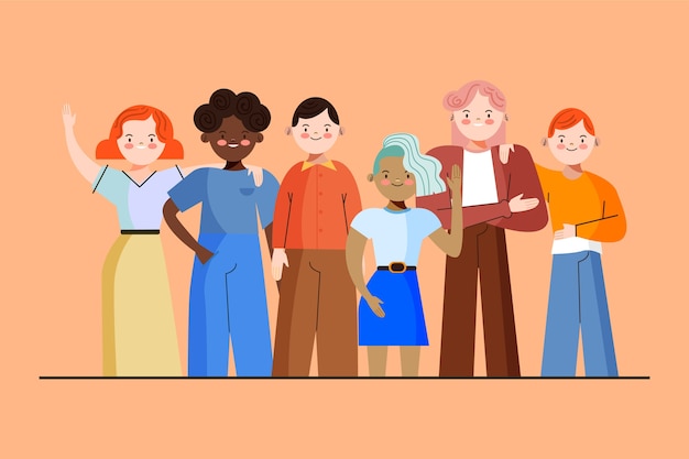 Free Vector group of people illustration