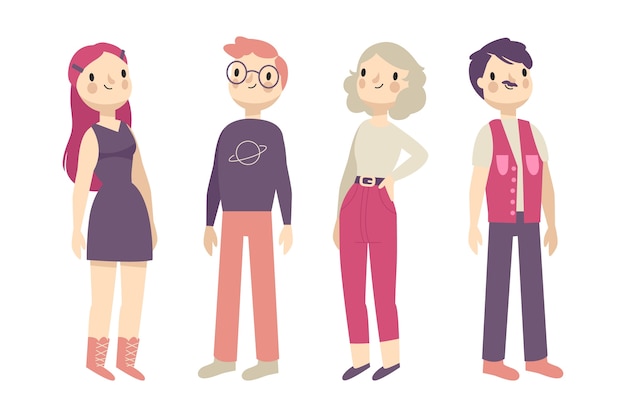 Free Vector group of people standing isolated