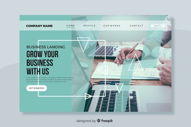 Grow your business landing page with photo