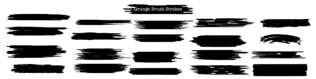 Grunge brush strokes collection