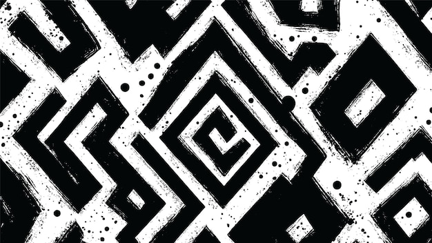 Free vector grunge stroke maze line pattern