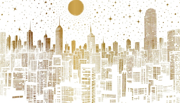 Free vector grunge twinkle star city illustration