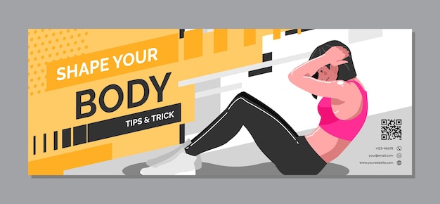 Free Vector gym training facebook cover