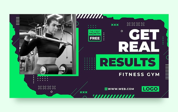 Free Vector gym training  facebook post