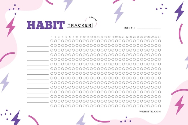 Free vector habit tracker template