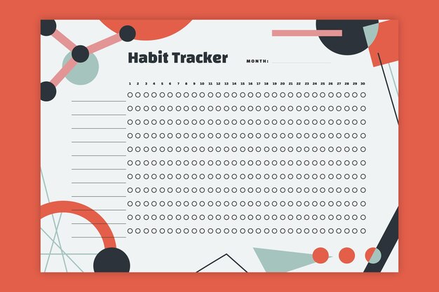 Free vector habit tracker template