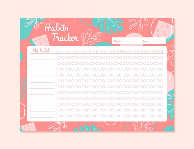 Habit tracker template