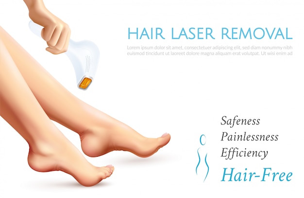 Free Vector hair laser removal poster