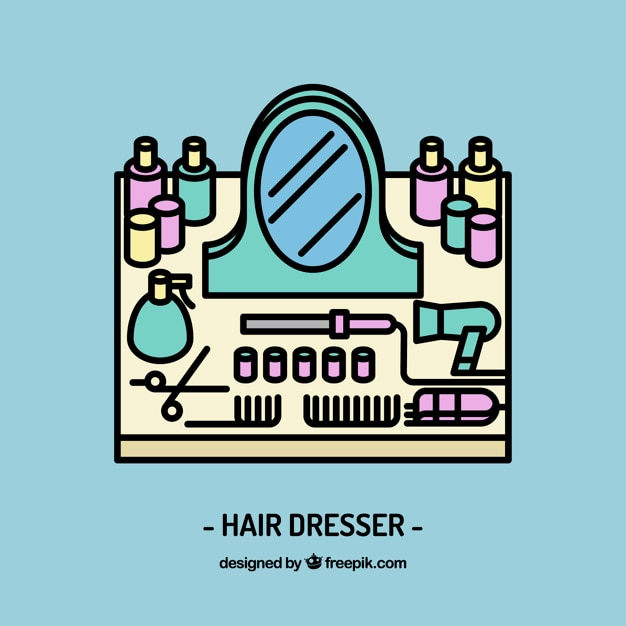 Free Vector hairdresser workplace design