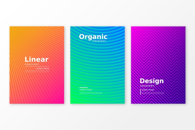 Free Vector halftone gradient cover collection concept